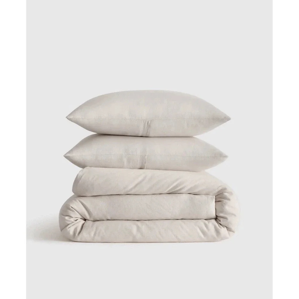 Quince European Linen Duvet Cover Set King Cal King Sand New Hard To Find $214